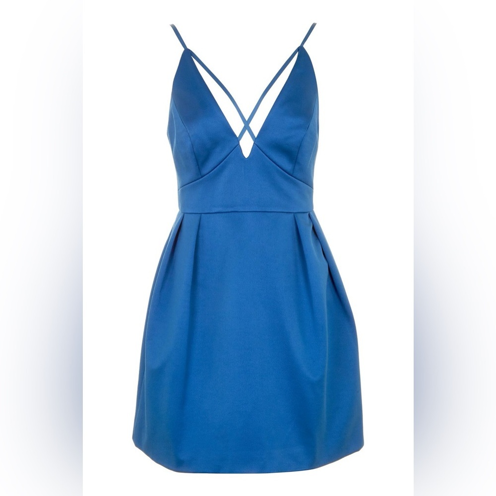 Topshop Royal Blue Cross front Structured Mini Party/Prom Dress, MSRP $149, 6